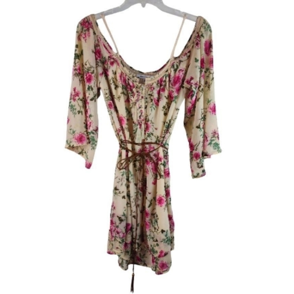 Purple Snow Off Shoulder Tunic Dress XL EUC